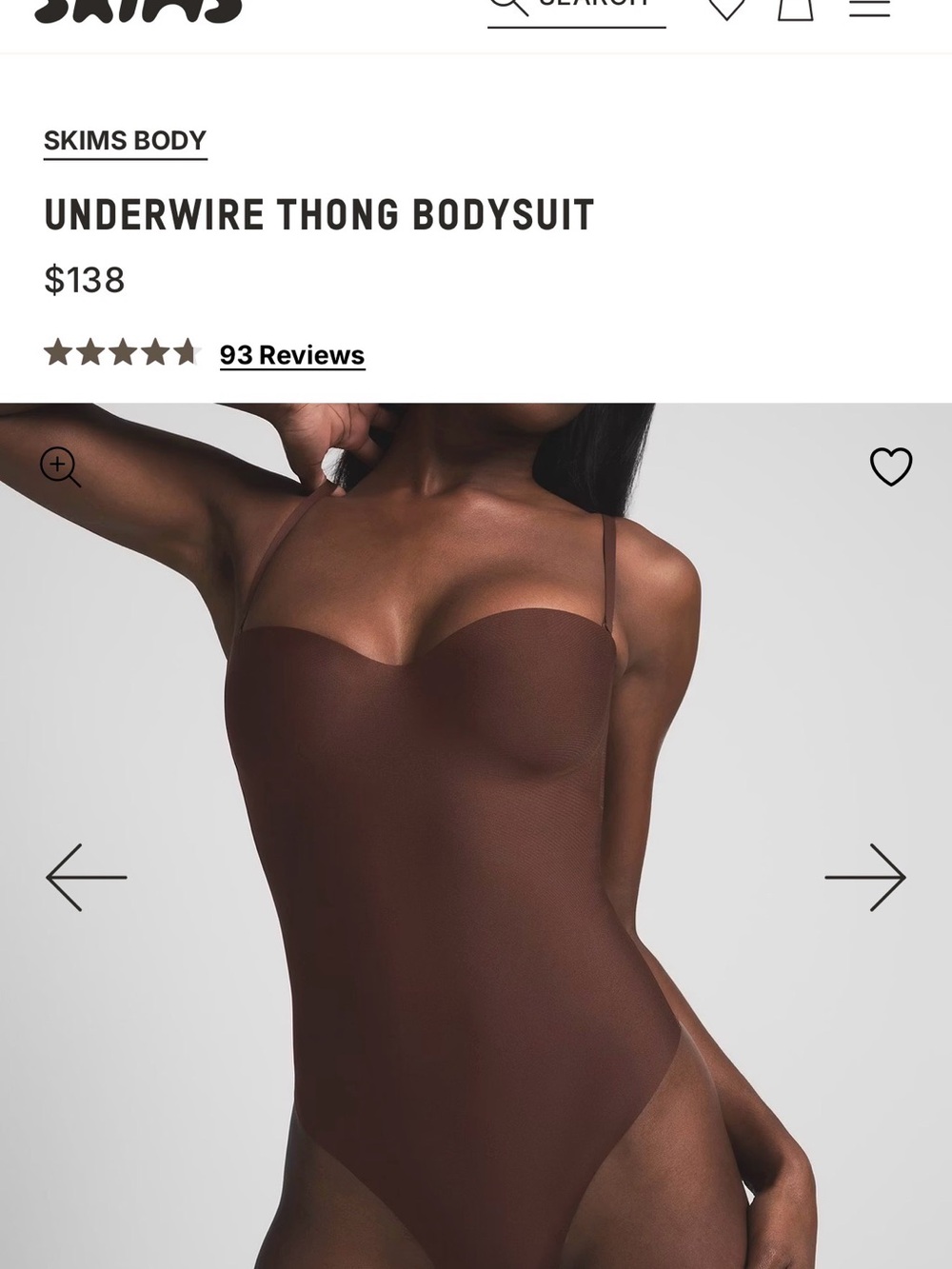 SKIMS Underwire Thong Bodysuit